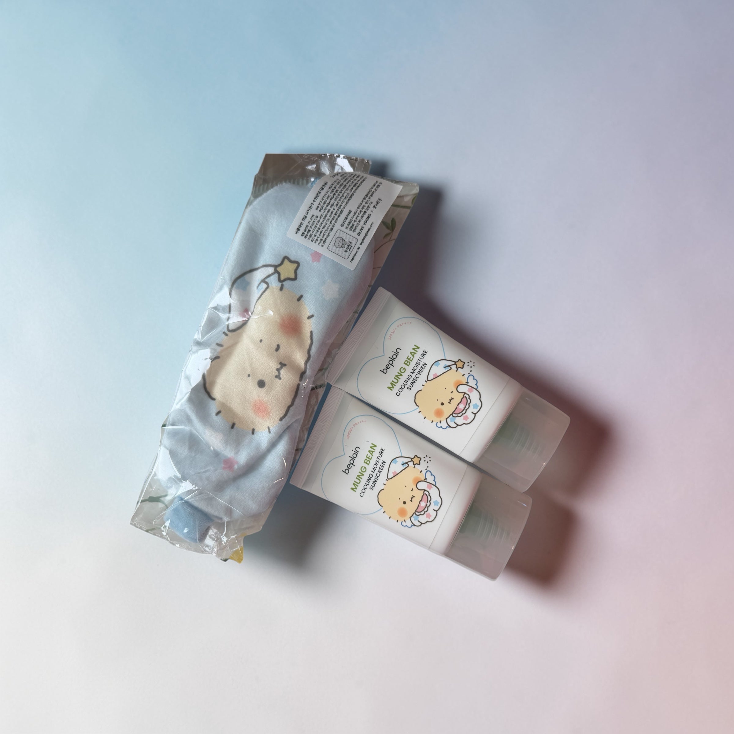 [mangomee EDITION] beplain Mung Bean Cooling Moisture UV Cream 50ml 1+1 Set (+ Sleep Mask)